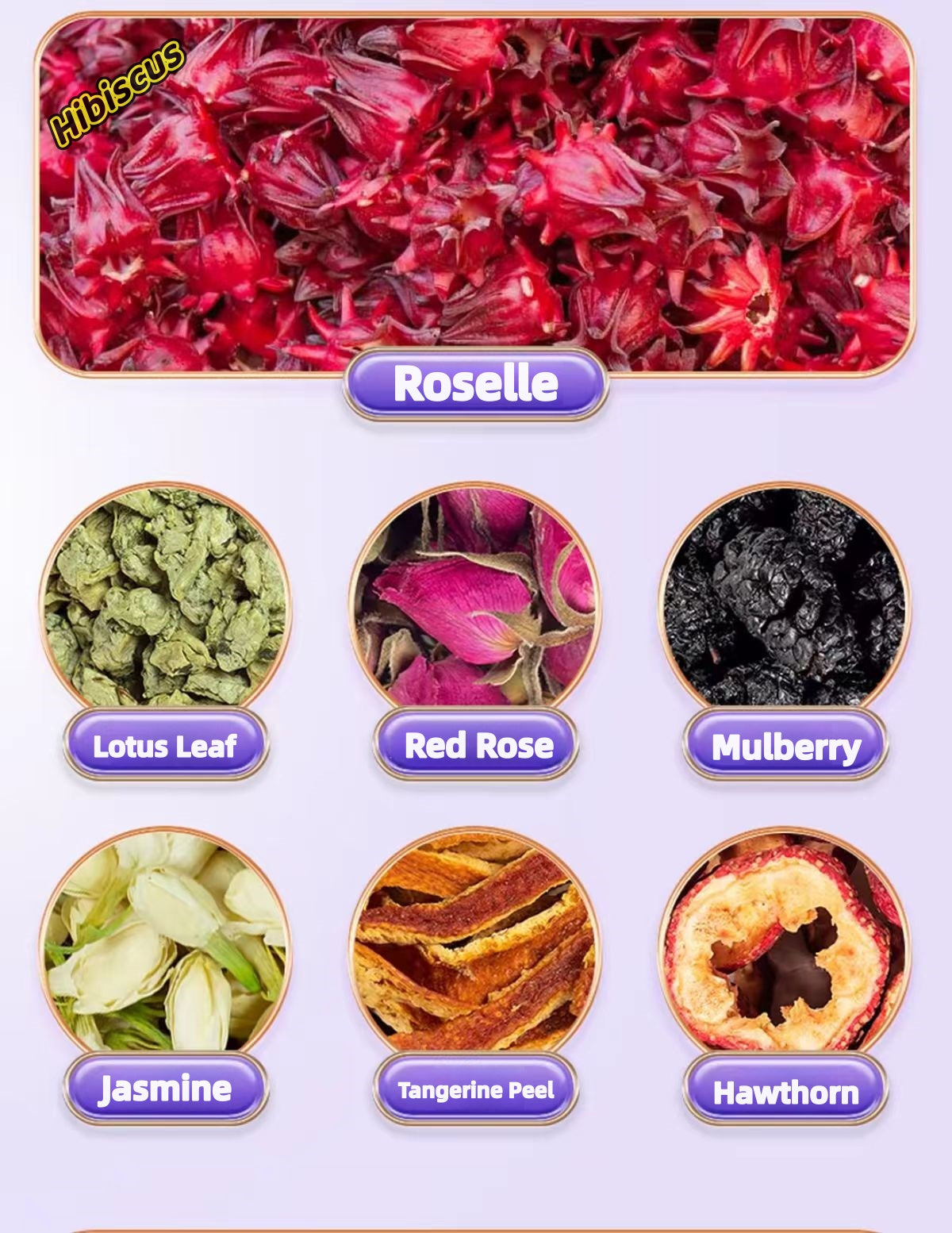 Hibiscus and Lotus LearTea（10 Sachets per Bag）