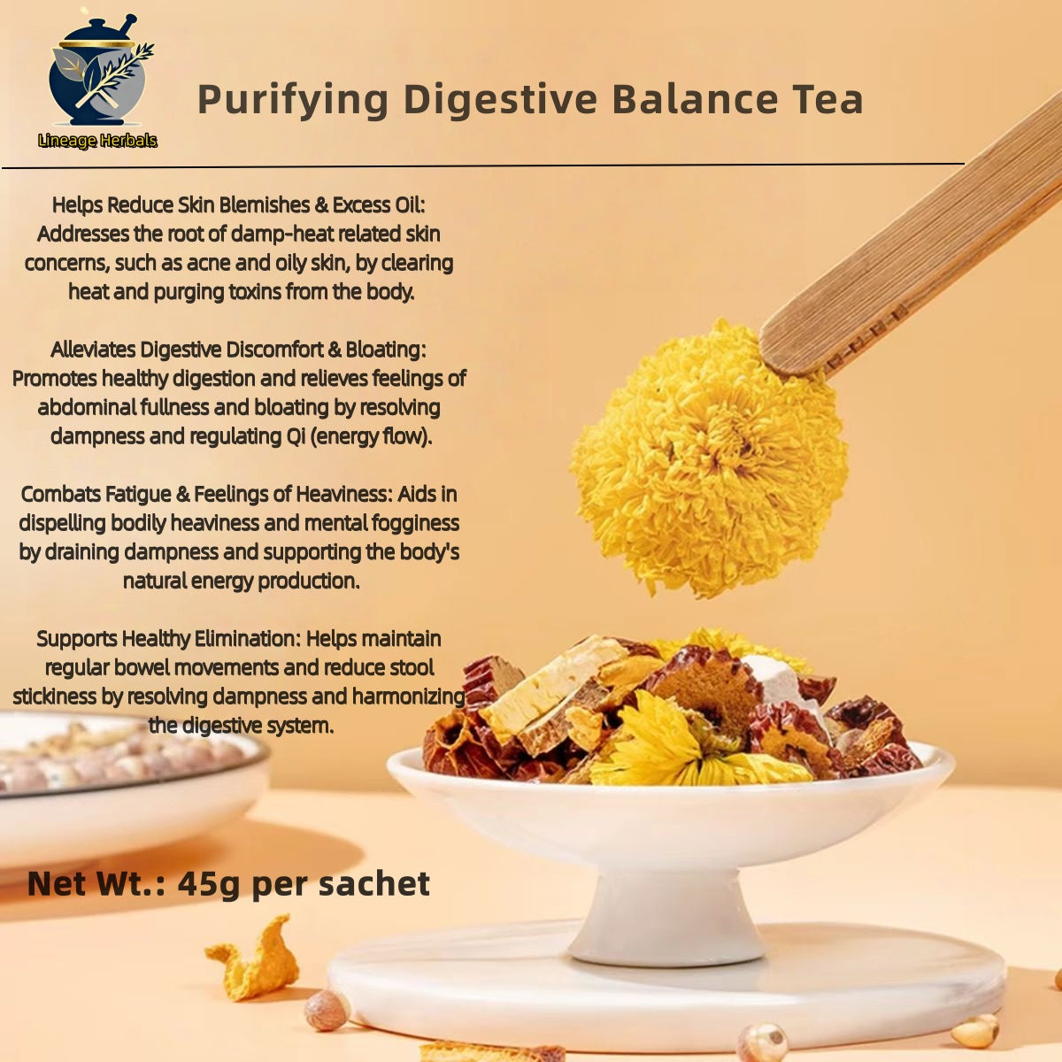 Purifying pigestive Balance Tea（10  Single-Serve Sachets）