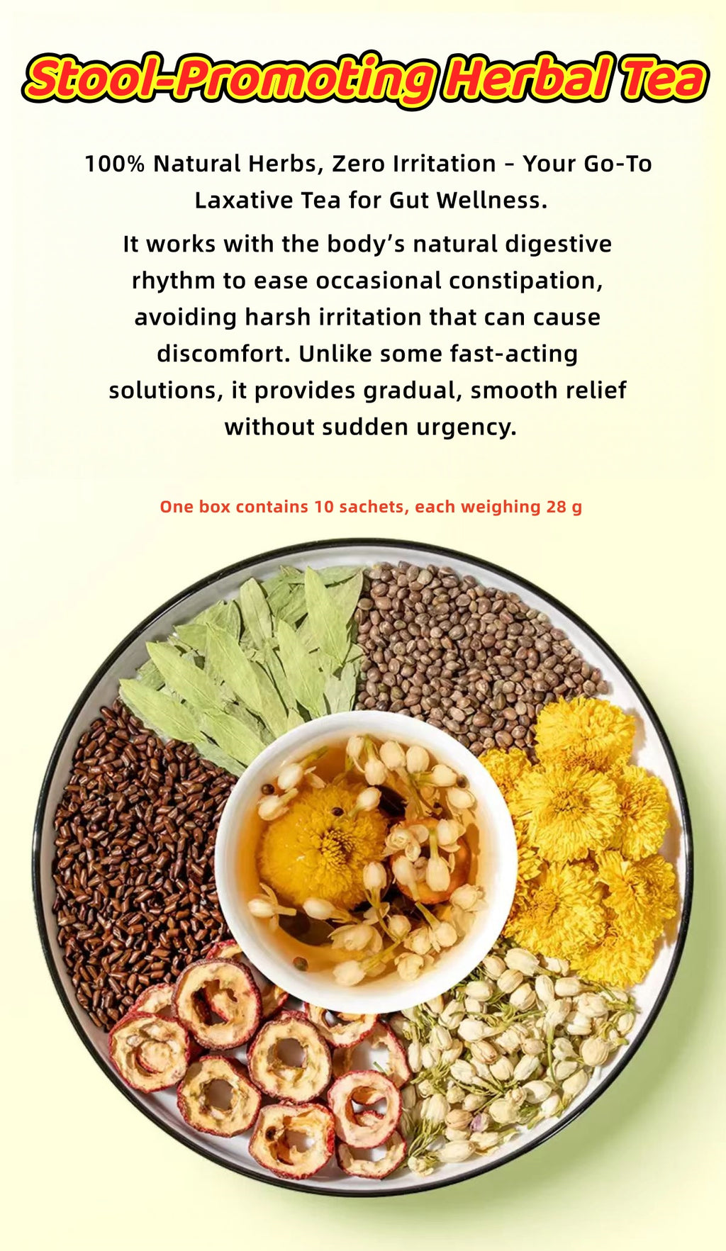StoolPomoting Herbal Tea（10 Sachets per Bag）
